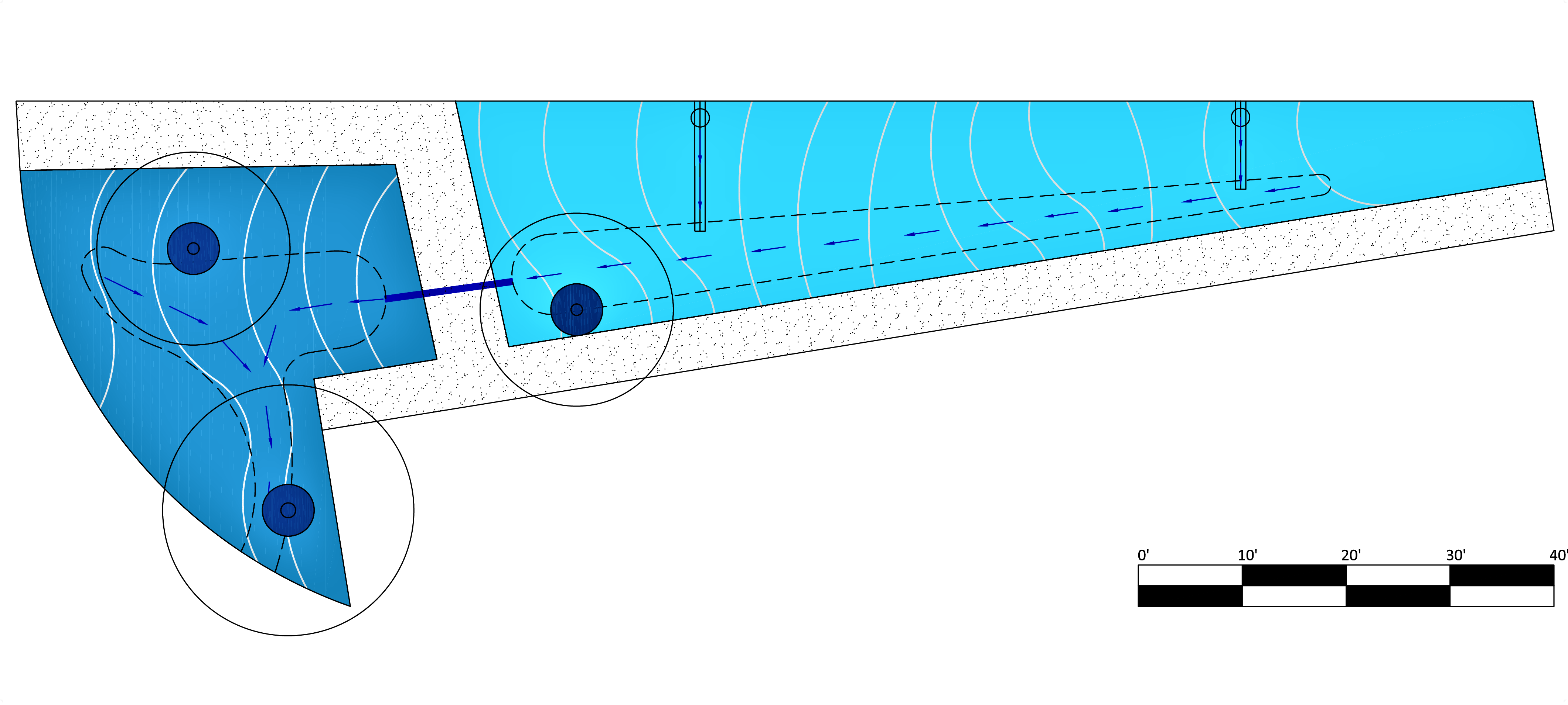 A color coded schematic of SmartScape I showing it's three hydrazones.